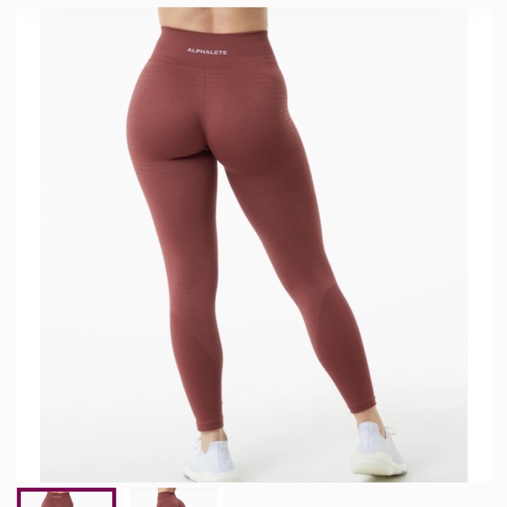 Alphalete Ozone Gingerbread Rust Orange Sculpting Compression Leggings‎